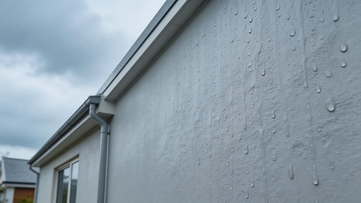 Weatherproof exterior coating being applied to a New Zealand home